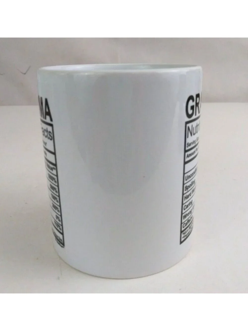 ThisWear Grandma Nutritional Facts White & Black 3.75